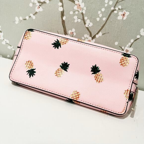 Kate Spade Pineapple Pink Makeup Cosmetic Travel Bag - Picture 2 of 5
